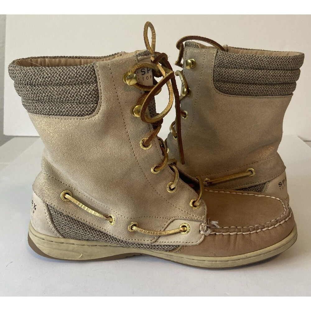 Sperry Top-Sider Women's Hikerfish Boot 9531401 - Size 7.5 M Tan Gold Shimmer